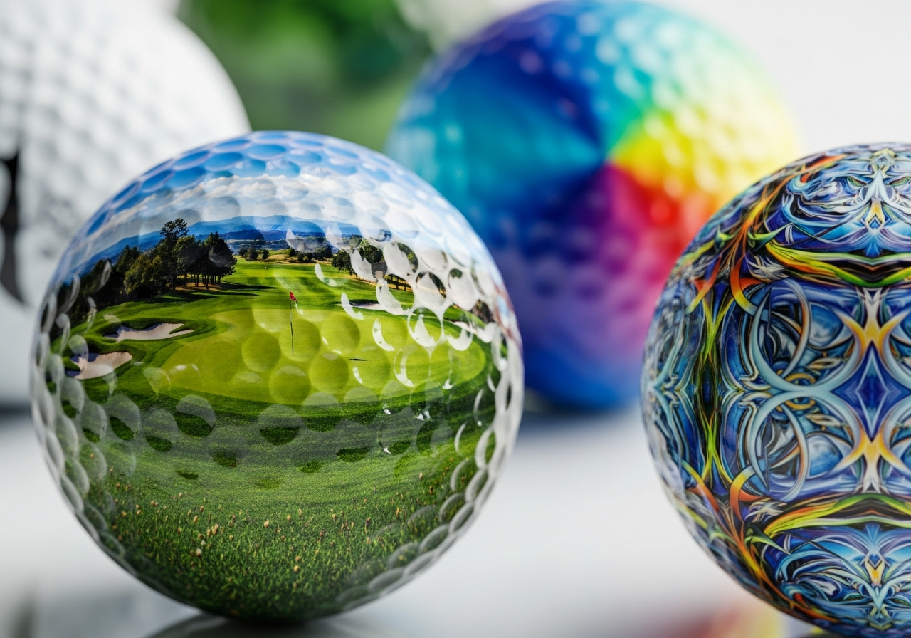 UV printing technology advances for custom golf balls showing high-resolution full-color golf ball printing innovations