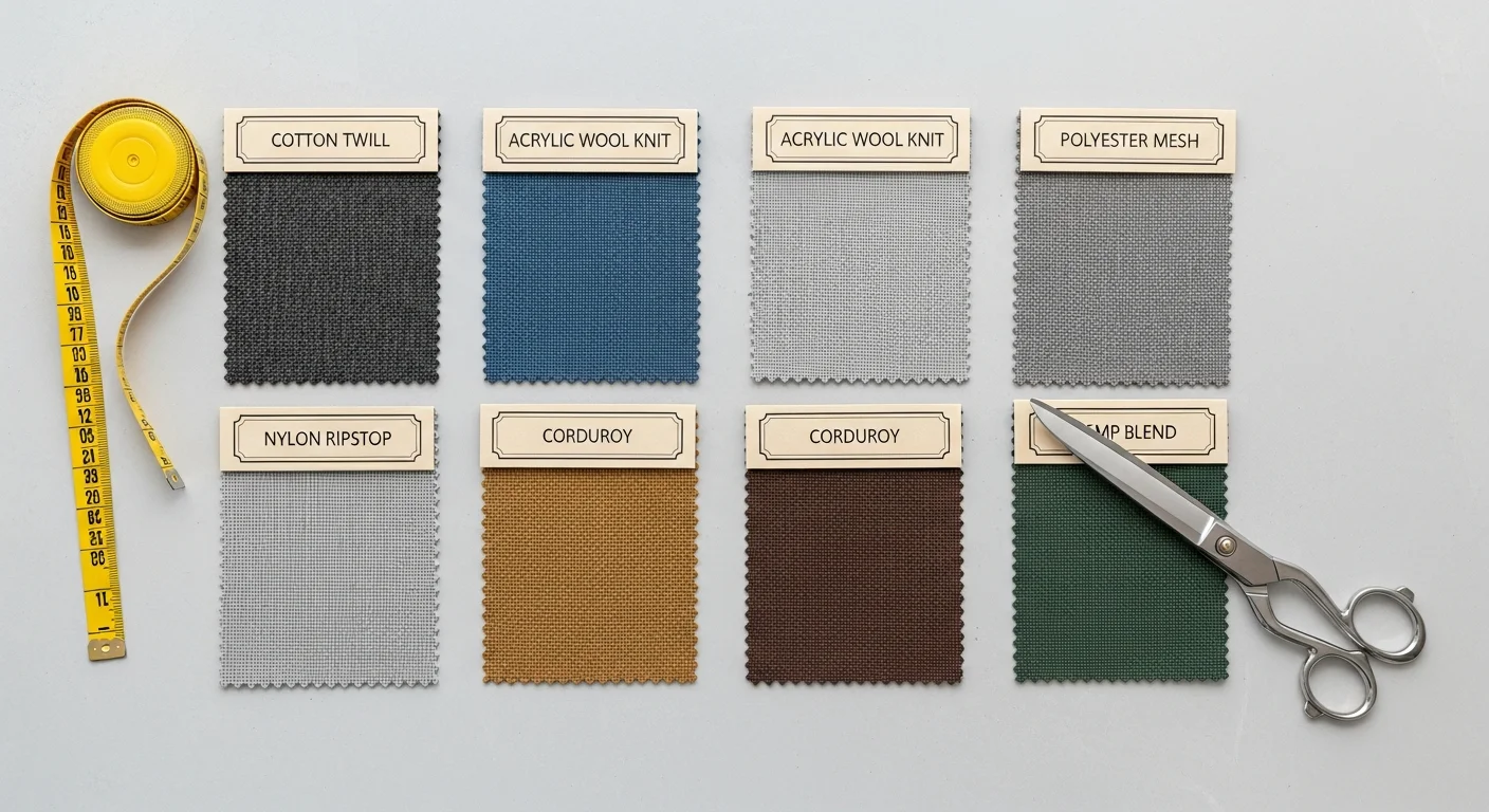 Cotton Twill vs. Acrylic vs. Performance Mesh: Custom Hat Fabric Guide
