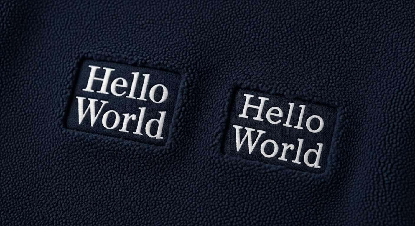 Comparison of serif and sans-serif fonts printed on fleece hoodie fabric