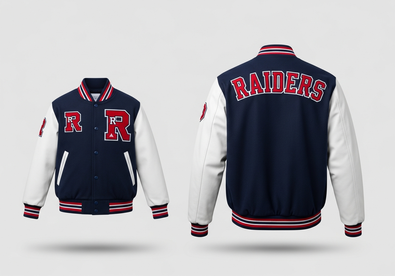 Comparison of youth and adult custom team jacket sizing showing proportion differences