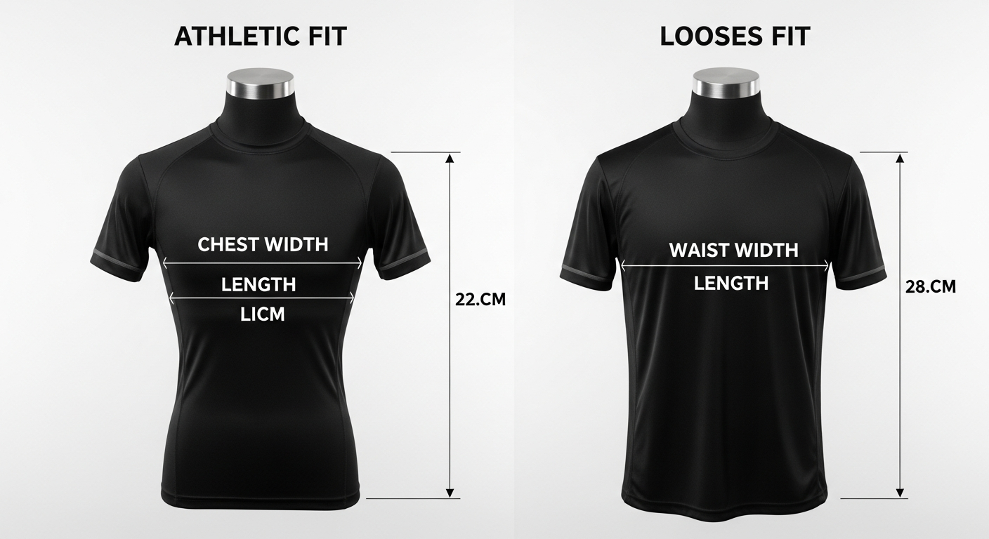 Side-by-side comparison of athletic fit and loose fit custom jerseys on players