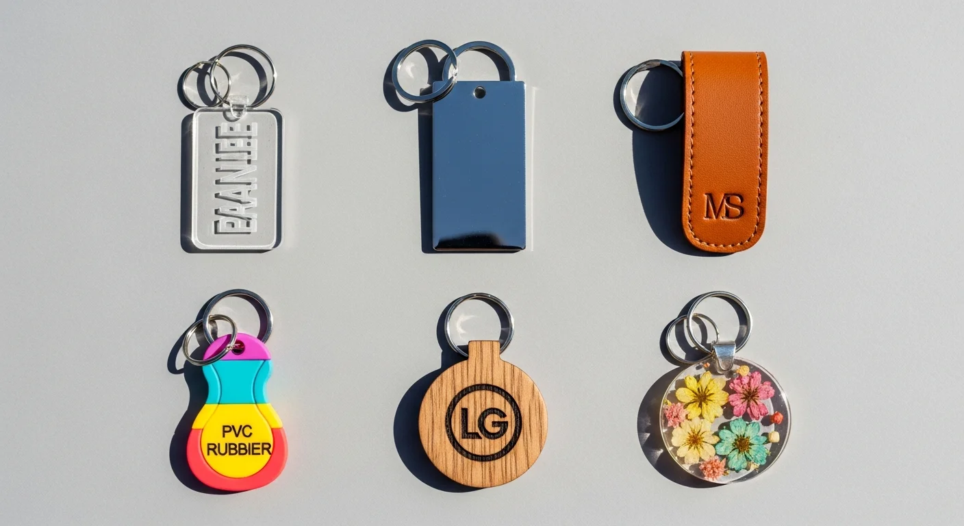 Custom Keychain Materials: Acrylic vs Metal vs Leather vs PVC Compared