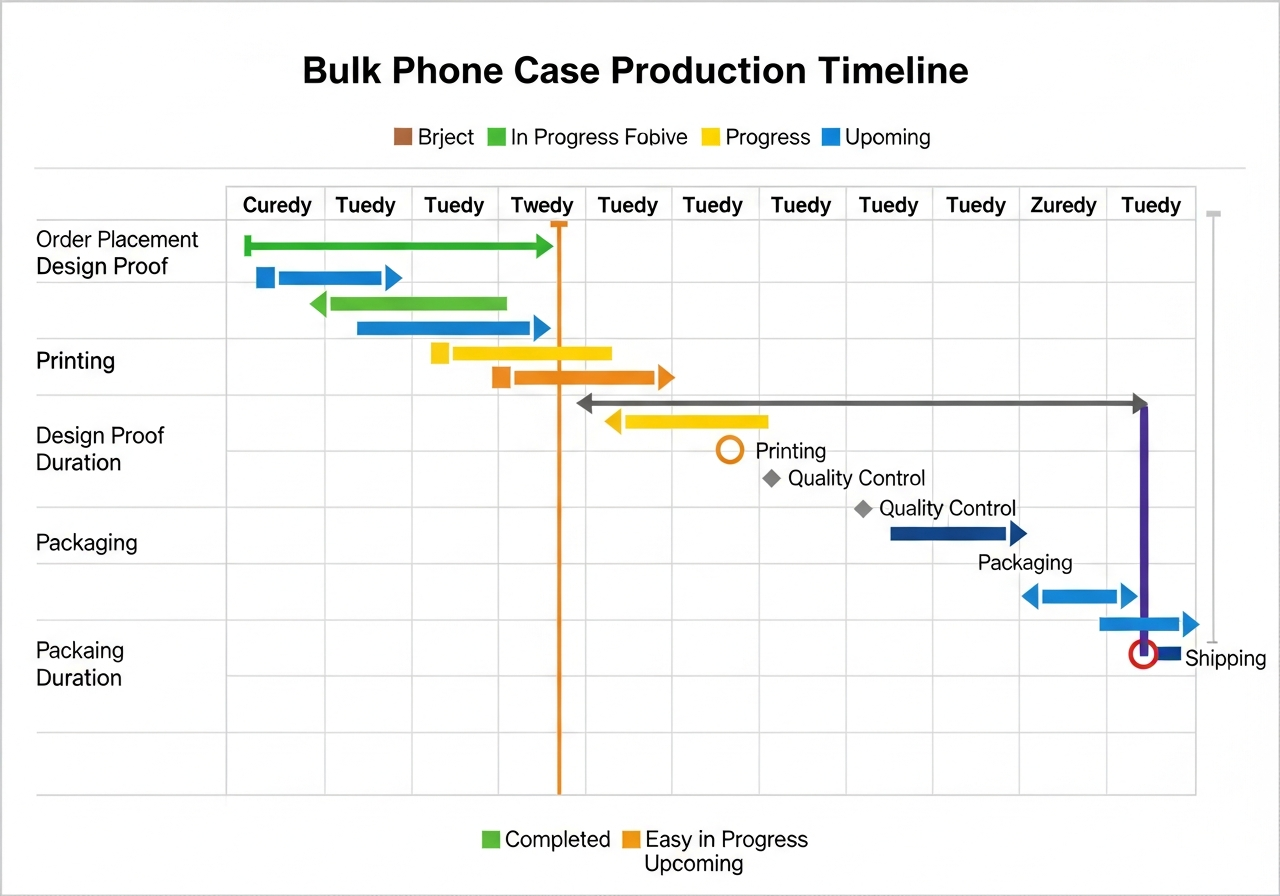 Production timeline diagram for bulk phone case orders