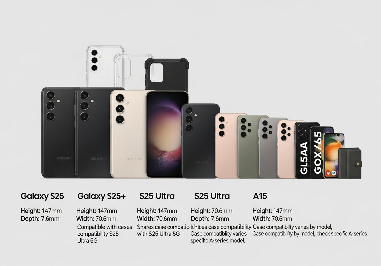 Samsung Galaxy phone case compatibility comparison across S series models