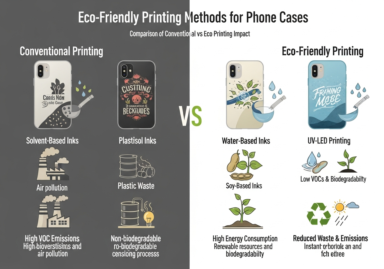 UV LED printing system applying custom design to eco-friendly phone case
