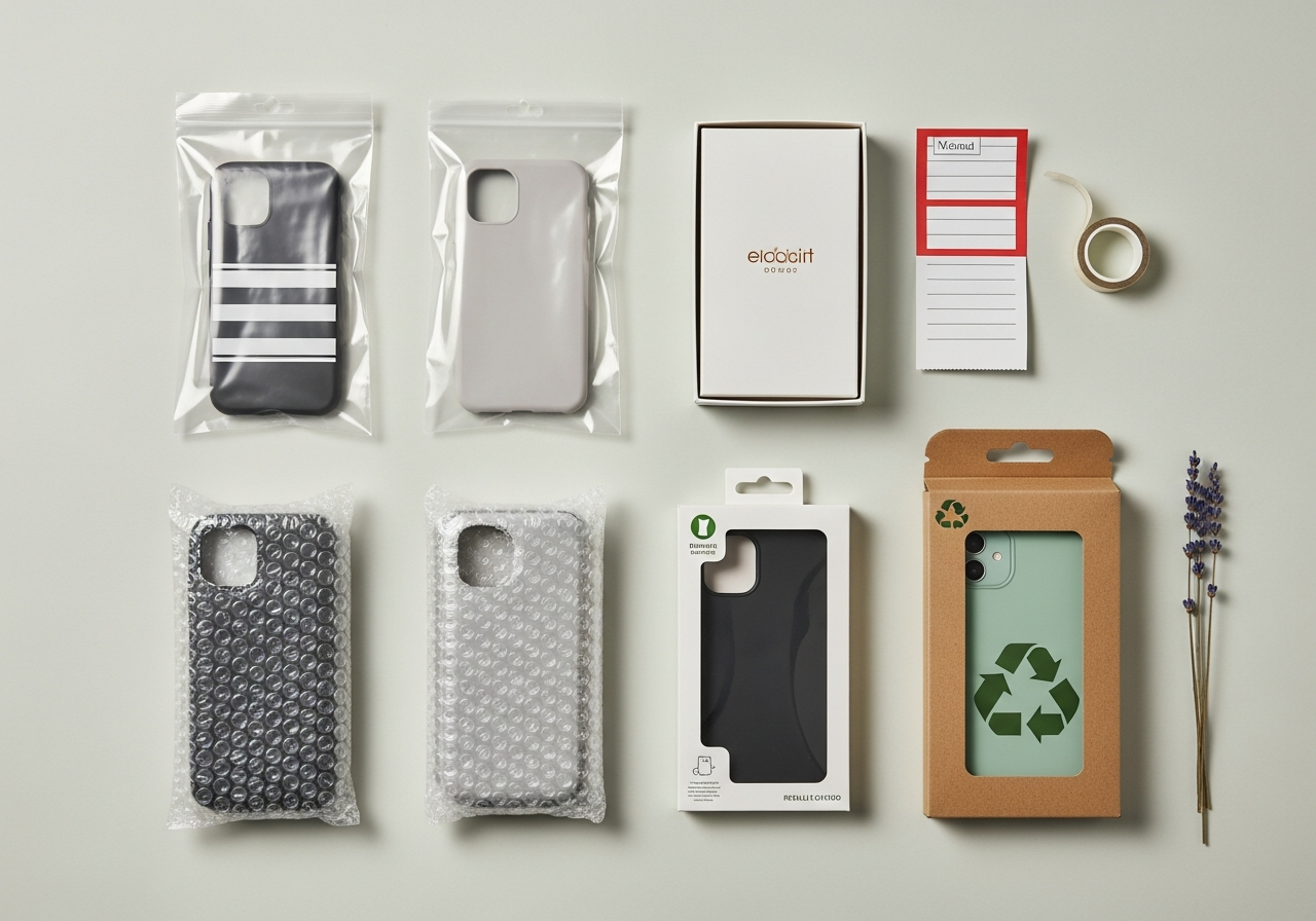 Phone case shipping and packaging cost breakdown by order size