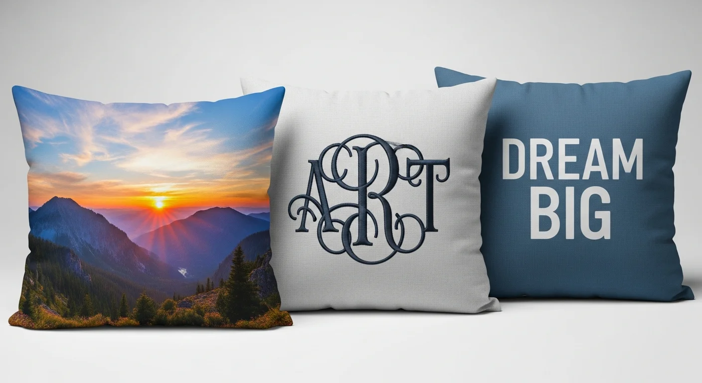 Custom Pillow Printing: Sublimation vs Embroidery vs DTG Compared