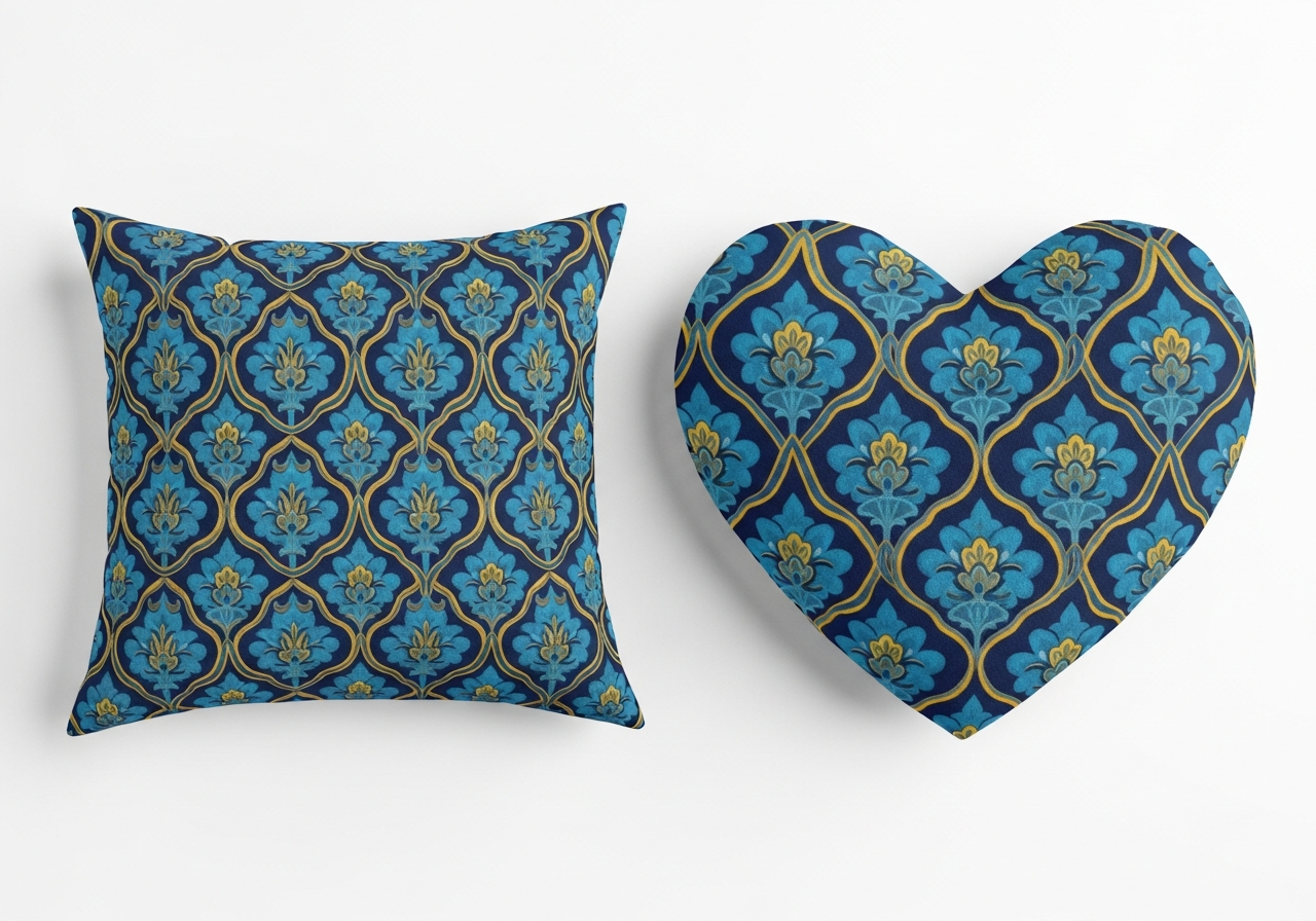 Side by side comparison of custom shaped pillows versus standard square pillows showing visual impact difference