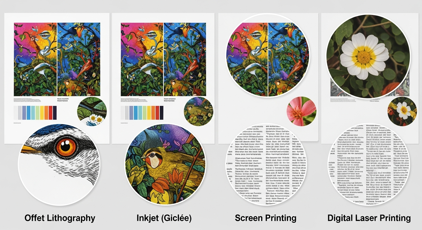 Print quality comparison showing color accuracy and detail reproduction across different poster printing services