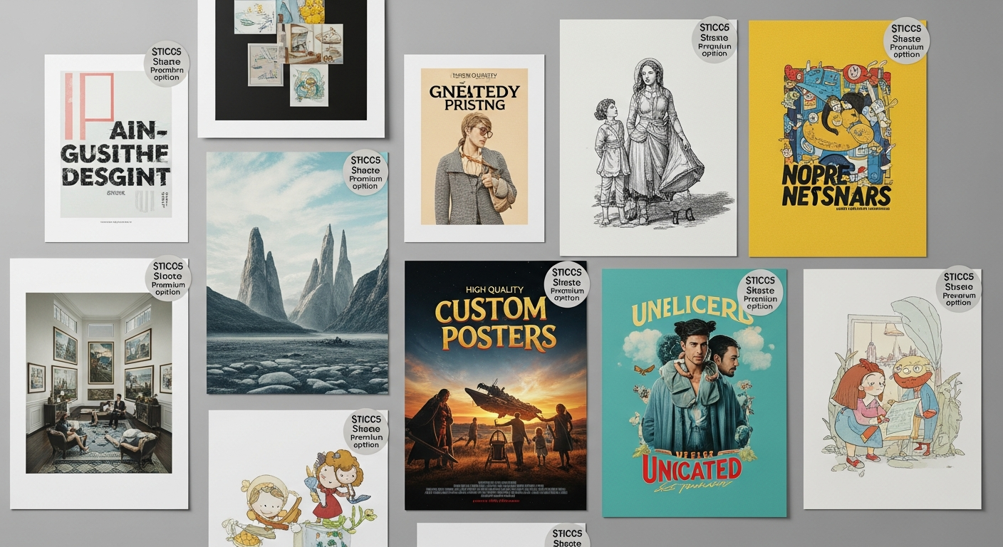 Examples of high quality custom posters printed on budget-friendly materials showing great results at low cost