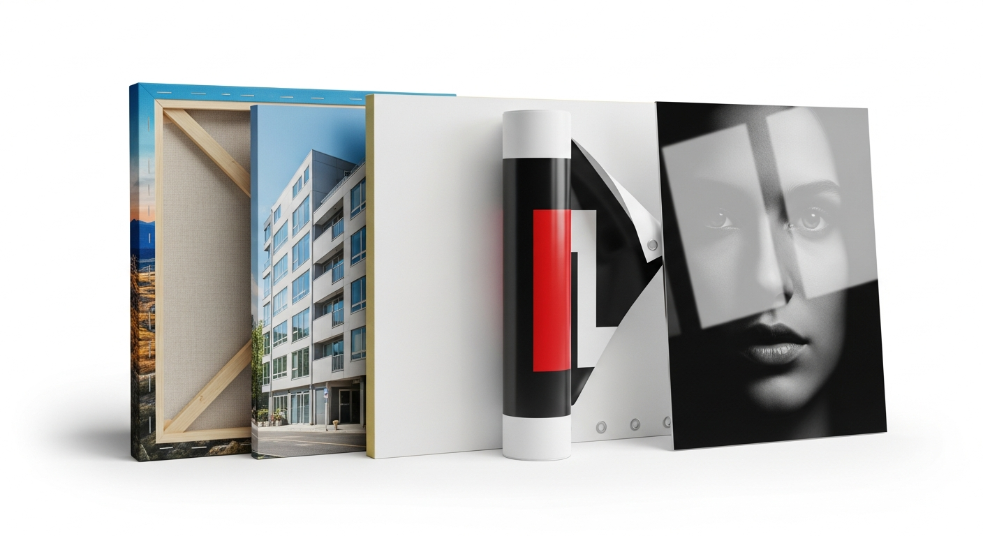 Best materials for large custom poster printing including canvas foam board vinyl and metal options
