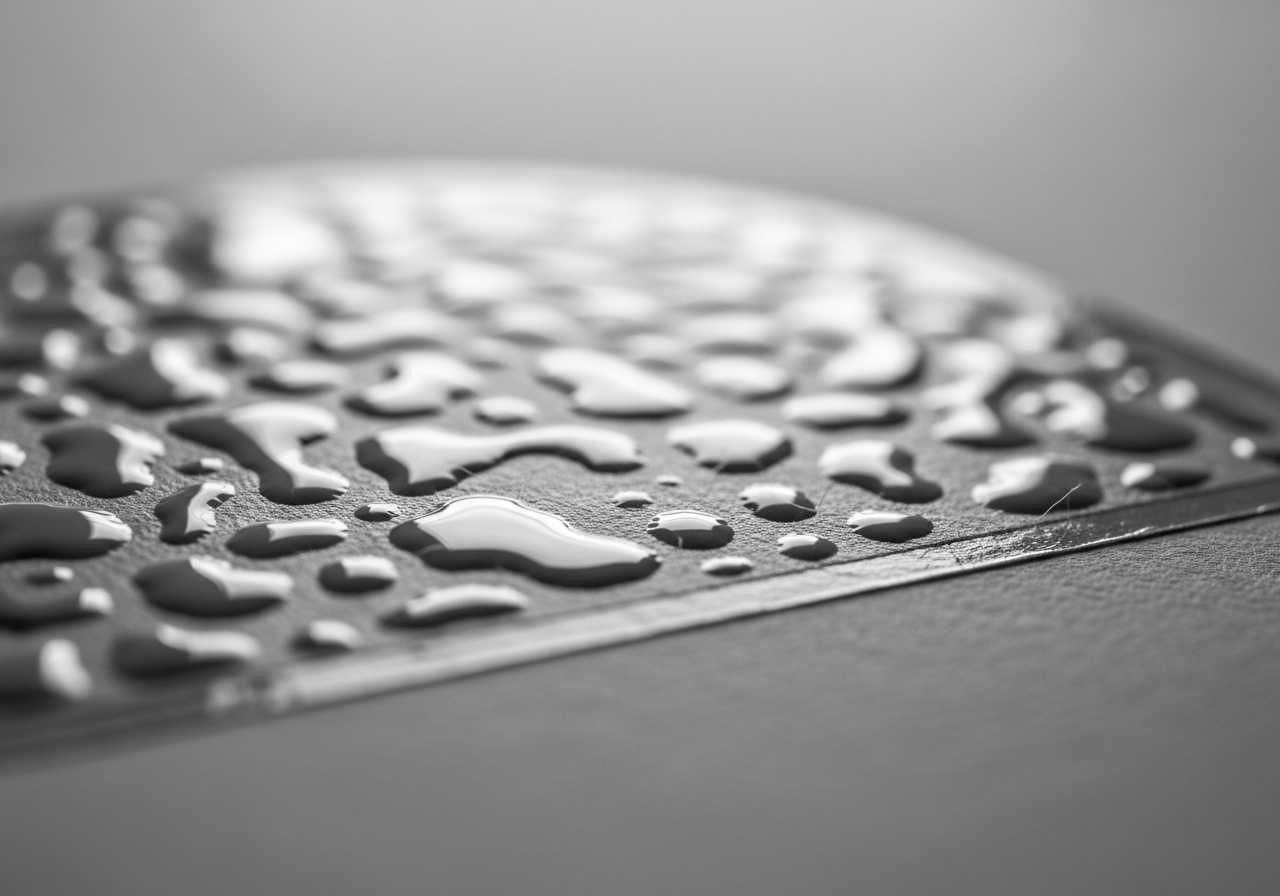 Spot UV sticker detail showing selective gloss coating on matte background