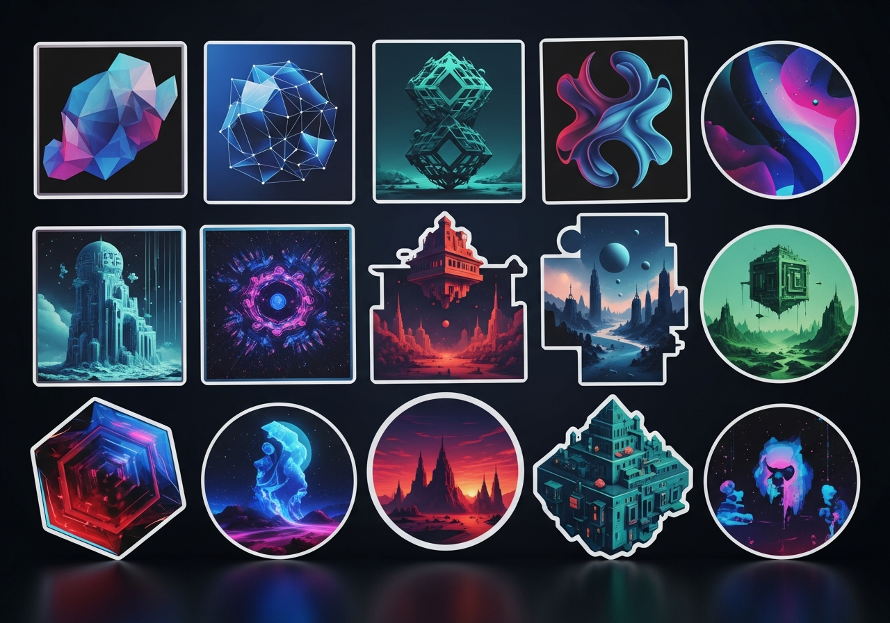 AI-generated sticker art with detailed illustrations and unique styles