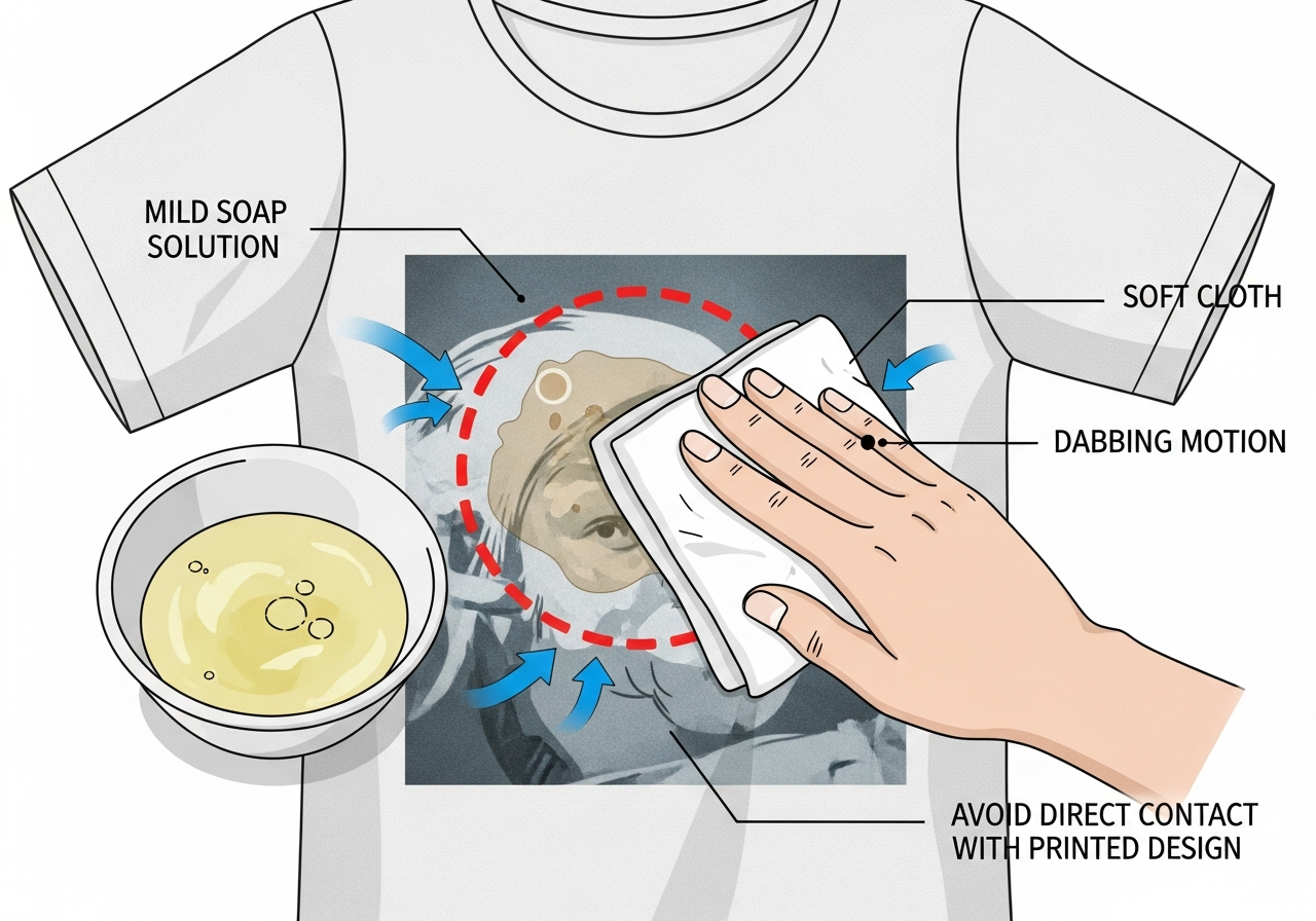 Safe stain removal techniques for custom printed t-shirts
