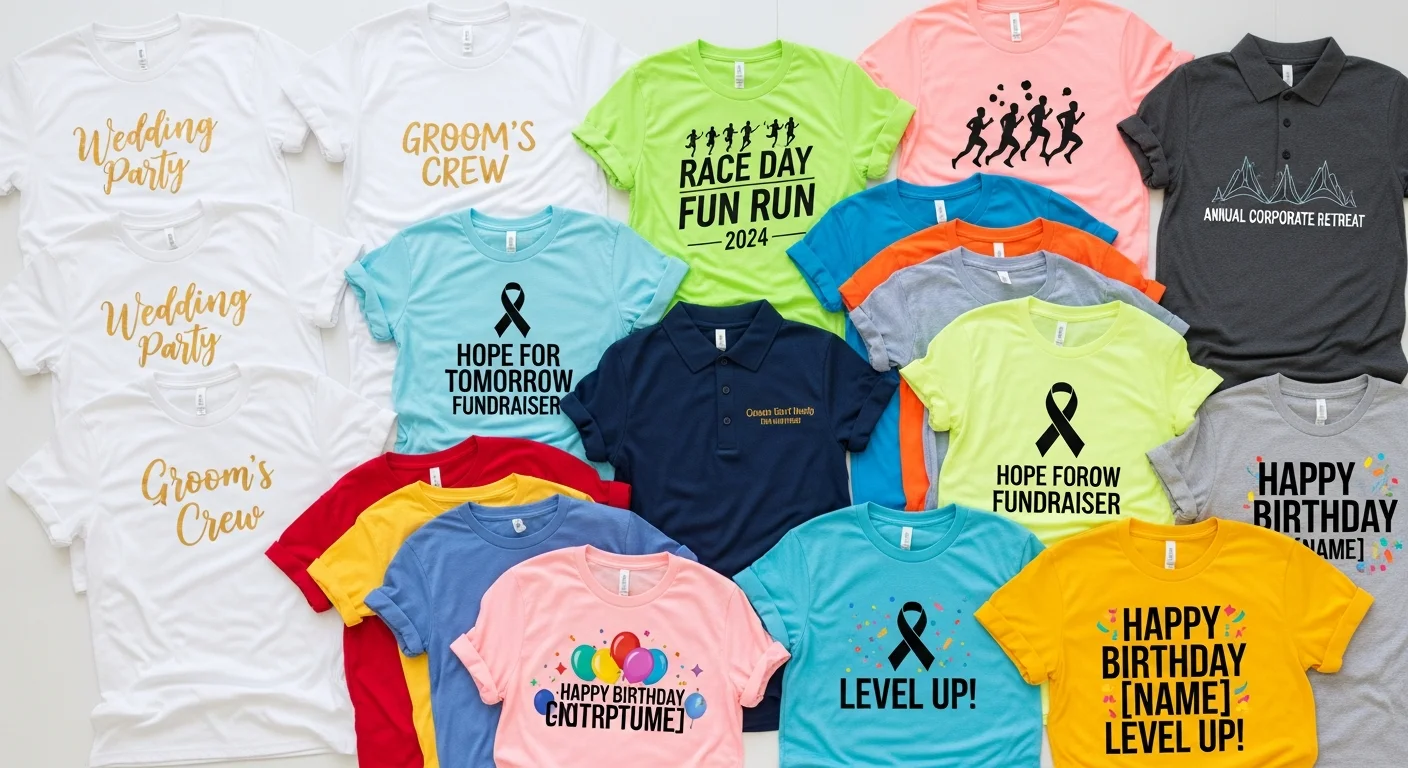 Custom T-Shirts for Events: Weddings, Fundraisers, 5Ks & More