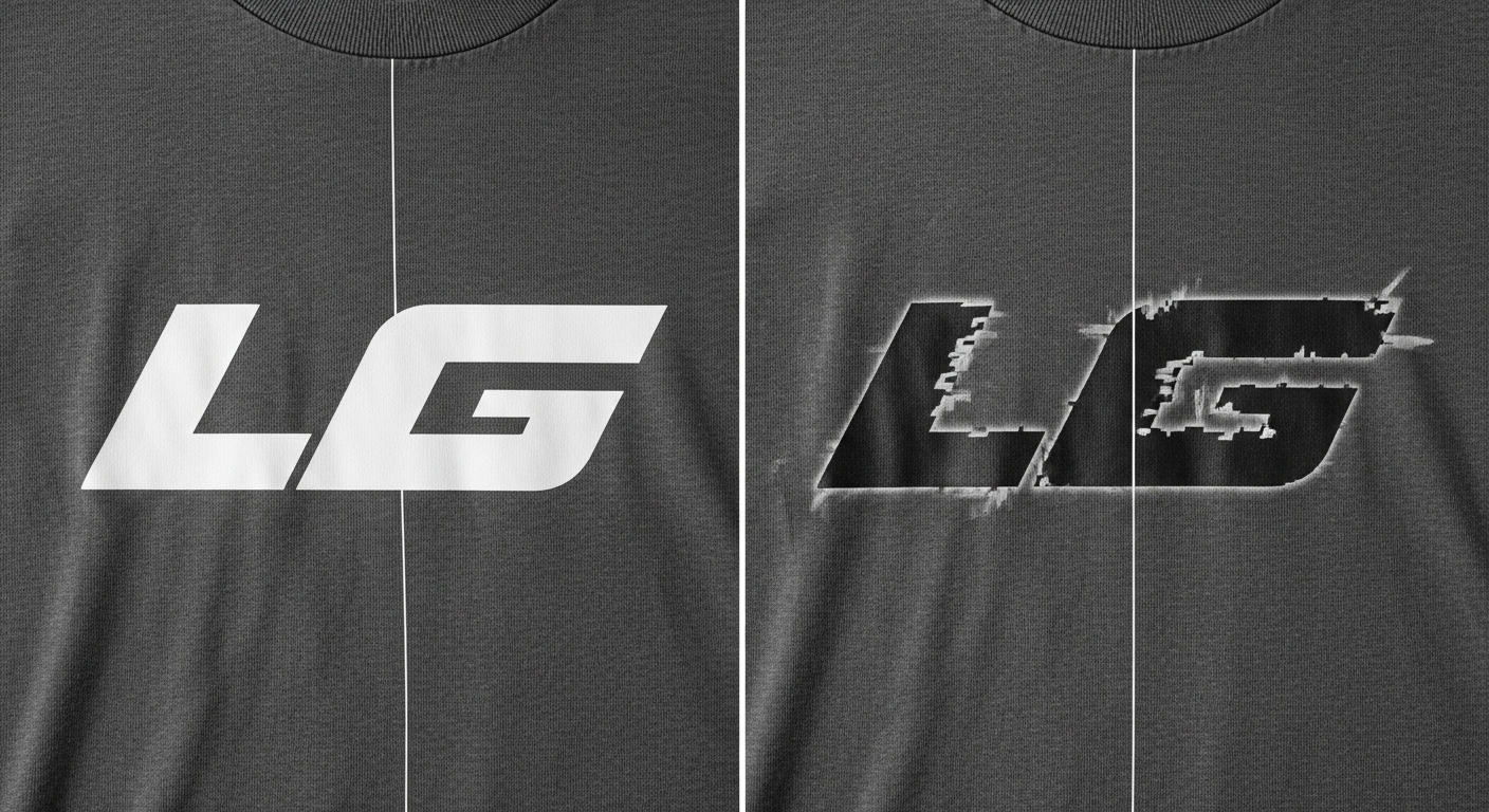 Vector versus raster comparison for t-shirt printing showing scalability and quality differences