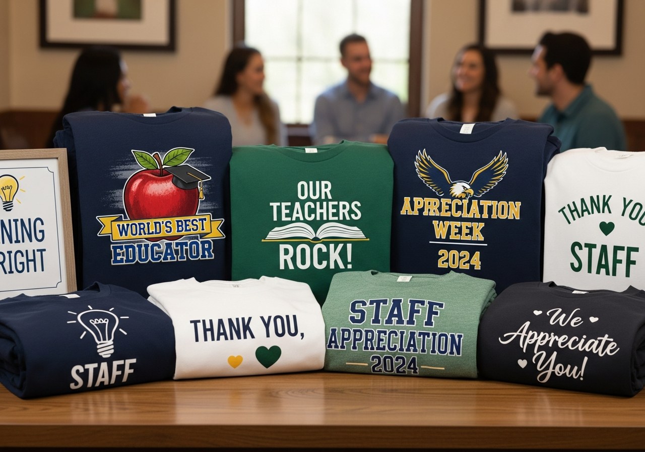 Teacher and staff appreciation custom t-shirts for school employees