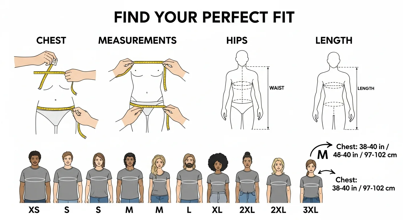 Custom T-Shirt Size Guide: How to Get the Perfect Fit Every Time