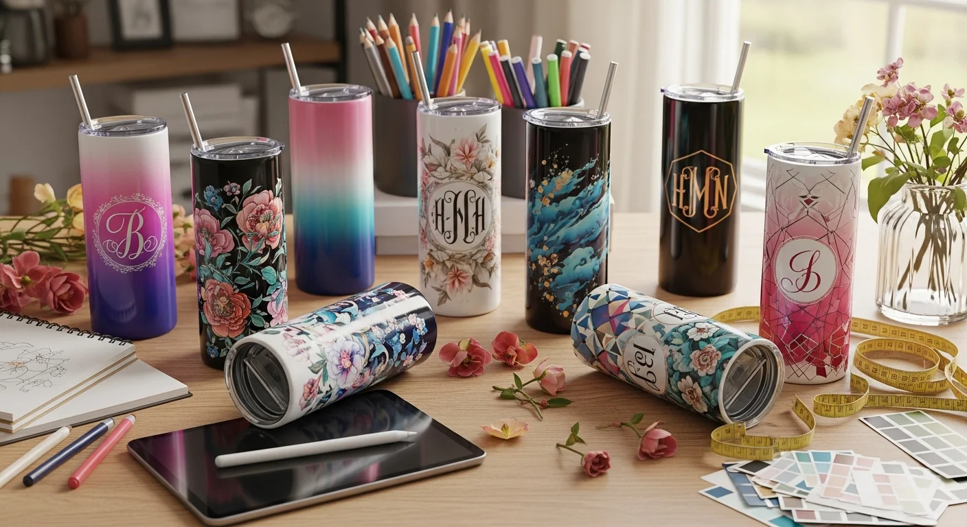 Best Fonts, Colors & Layouts for Custom Tumbler Design: A Visual Guide