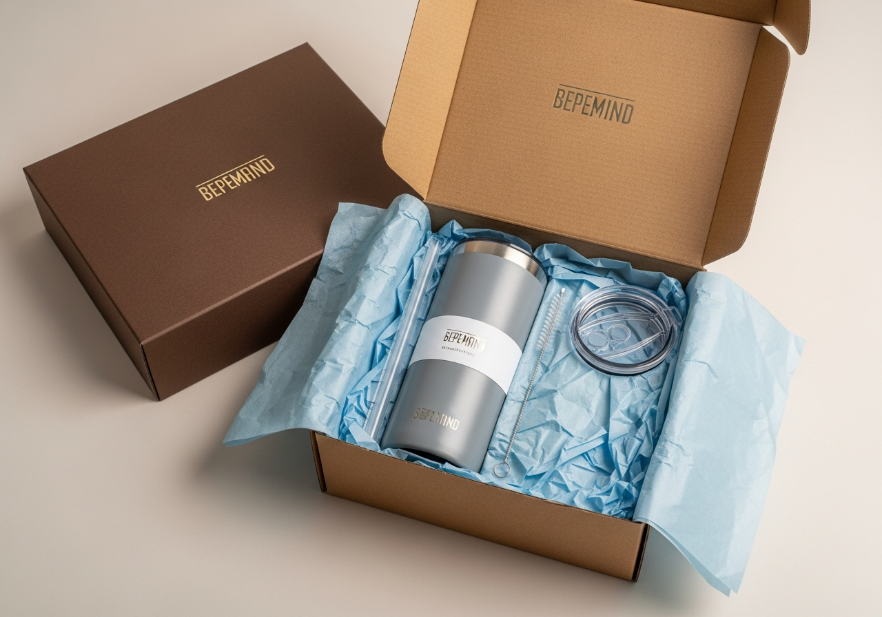 Custom tumbler gift set with curated pairings and packaging