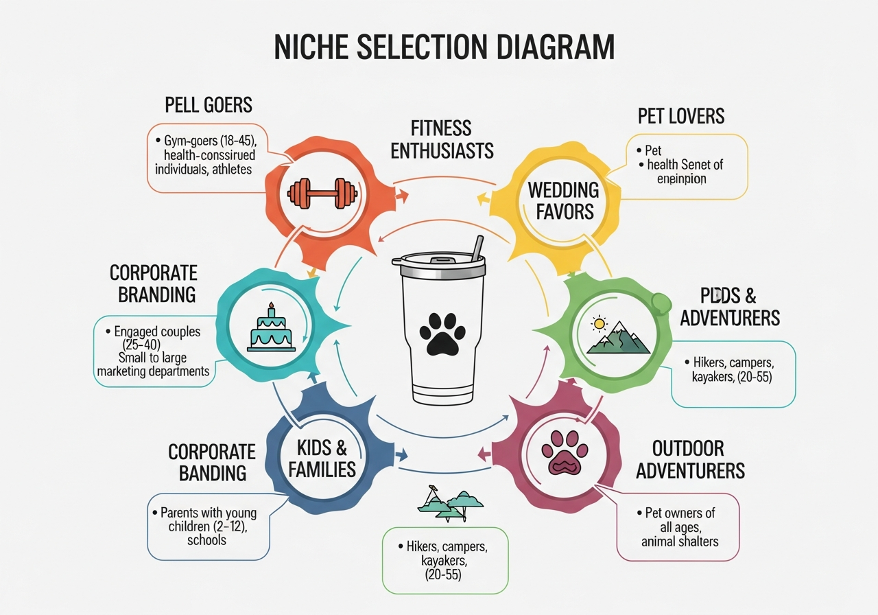 Tumbler niche selection diagram with profitable market segments