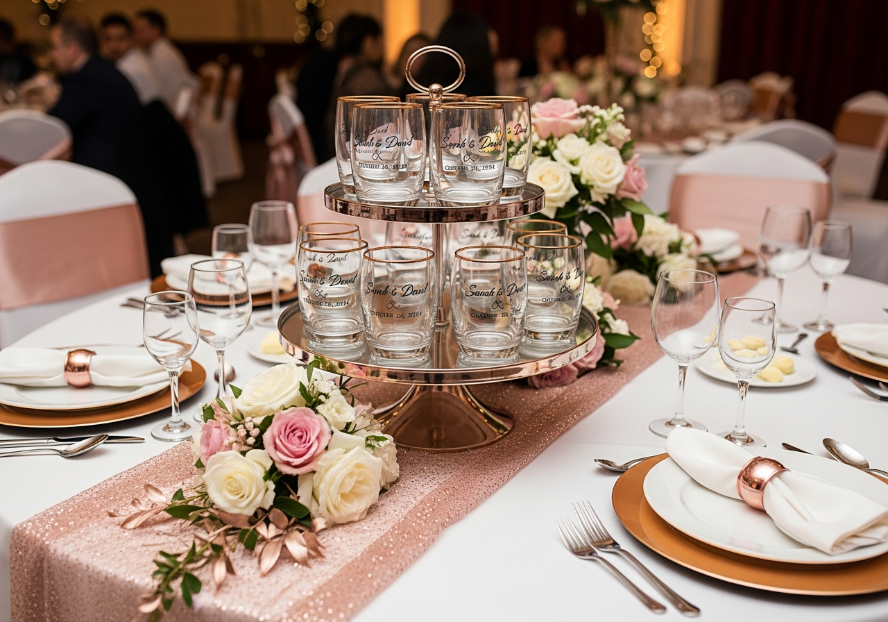 Wedding tumbler designs with monograms floral wraps and elegant script personalization